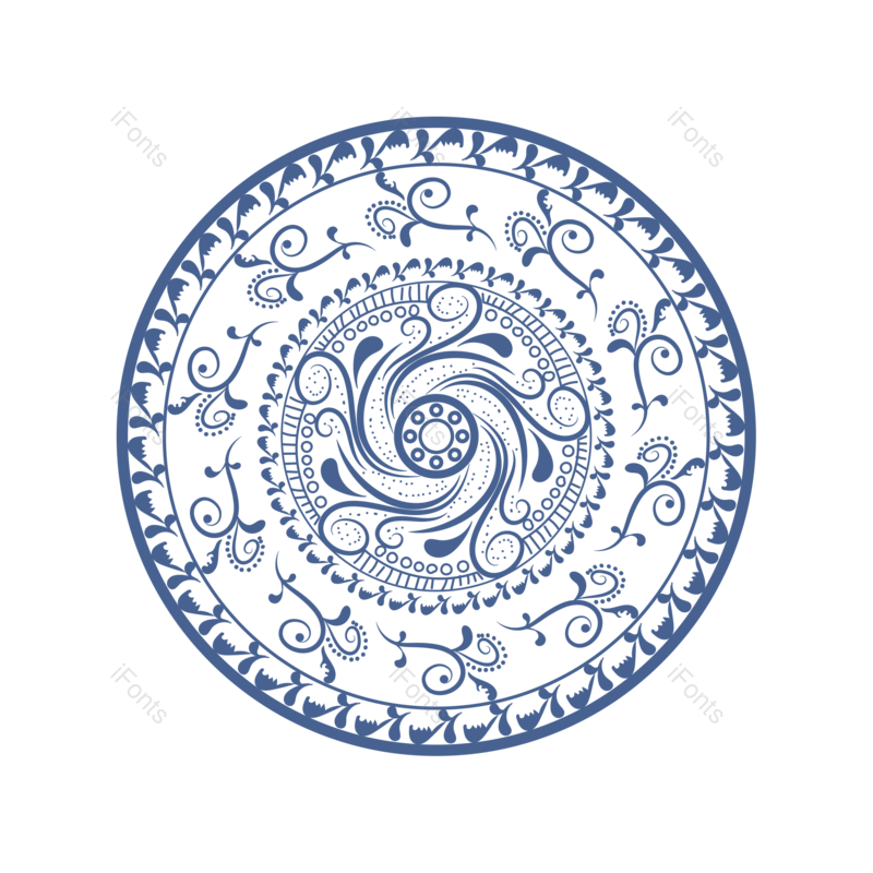 复古图片,复古花纹元素,古典PNG,蓝色花纹免抠素材